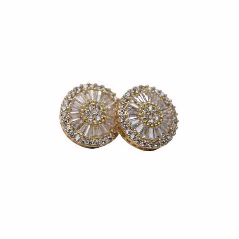 Brinco Pedras Pizza Cravejado com Banho de Ouro 18k