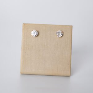 Brinco Ponto de Luz Formato Redondo com Banho de Ouro 18k